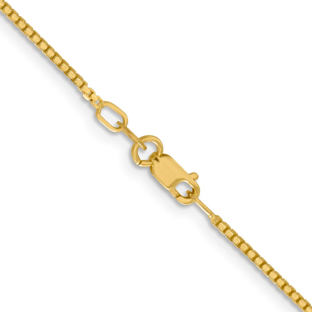 18 Inch 14K Yellow Gold 1.3mm Concave Box Chain Necklace