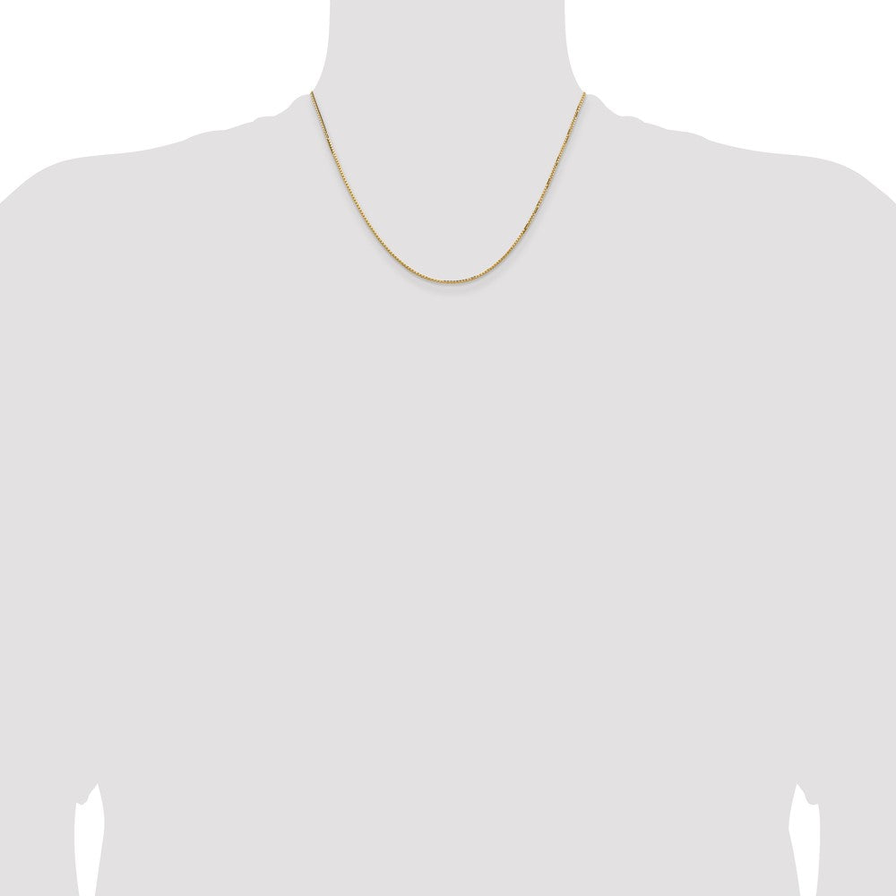 18 Inch 14K Yellow Gold 1.3mm Concave Box Chain Necklace