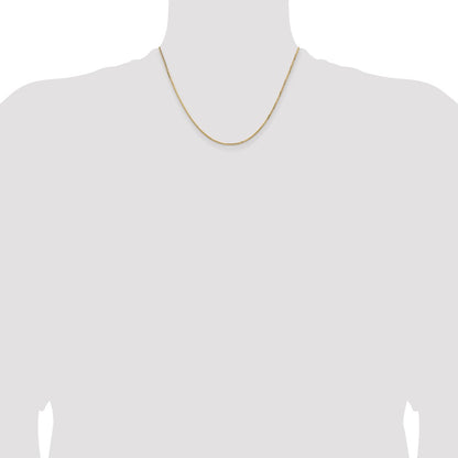 18 Inch 14K Yellow Gold 1.3mm Concave Box Chain Necklace