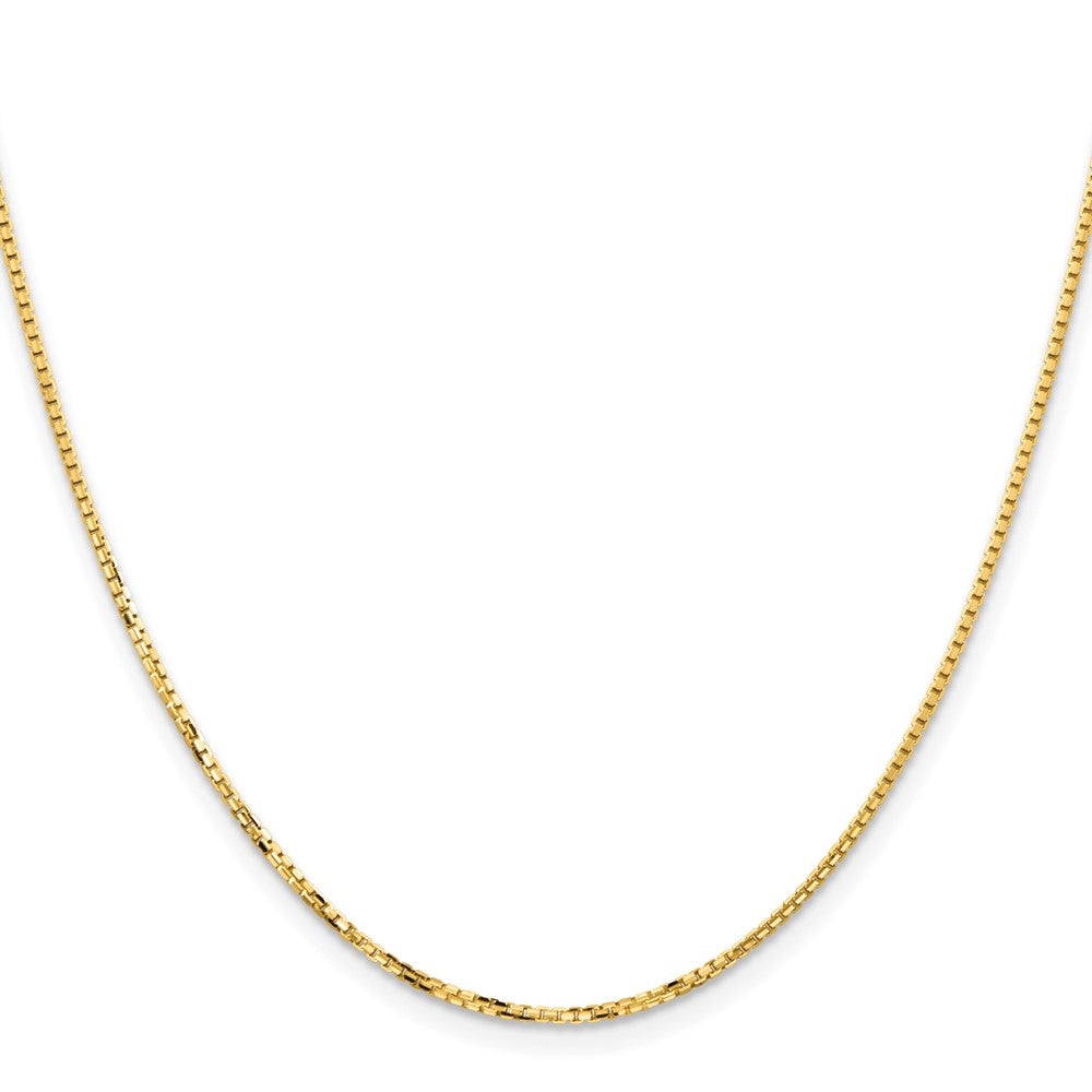 2 Inch 14K Yellow Gold 1.45mm Concave Box Chain Necklace