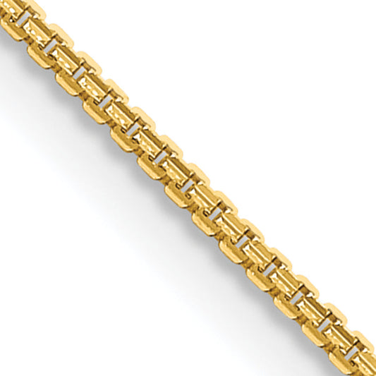 18 Inch 14K Yellow Gold 1.45mm Concave Box Chain Necklace