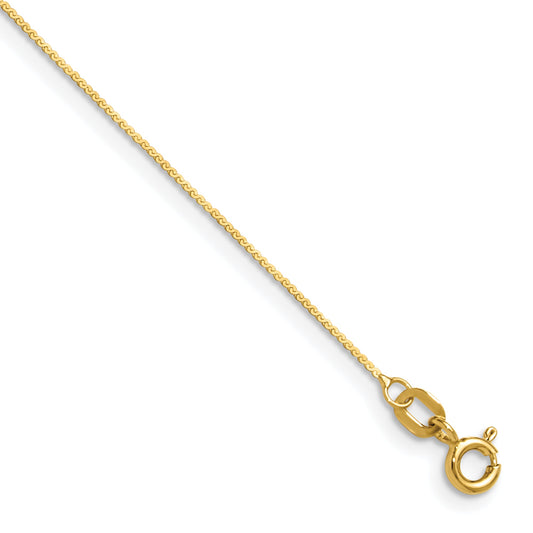 7 Inch 14K Yellow Gold 0.8mm Serpentine Chain Bracelet