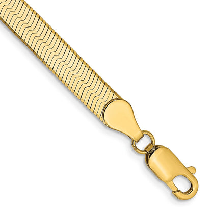 8 Inch 14K Yellow Gold 5mm Silky Herringbone Chain Bracelet