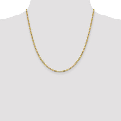 2 Inch 14K Yellow Gold 2.4mm Concave Anchor Chain Necklace