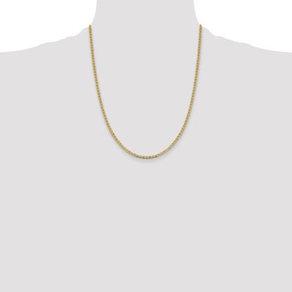 22 Inch 14K Yellow Gold 2.4mm Concave Anchor Chain Necklace