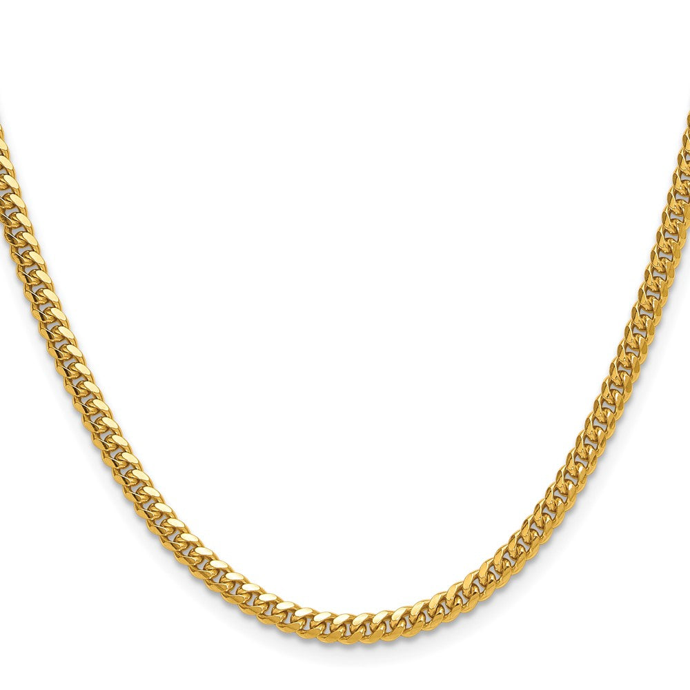 2 Inch 14K Yellow Gold 3.5mm Solid Miami Cuban Chain Necklace