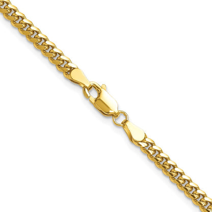 2 Inch 14K Yellow Gold 3.5mm Solid Miami Cuban Chain Necklace