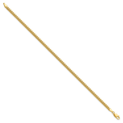 7 Inch 14K Yellow Gold 3.5mm Solid Miami Cuban Chain Bracelet