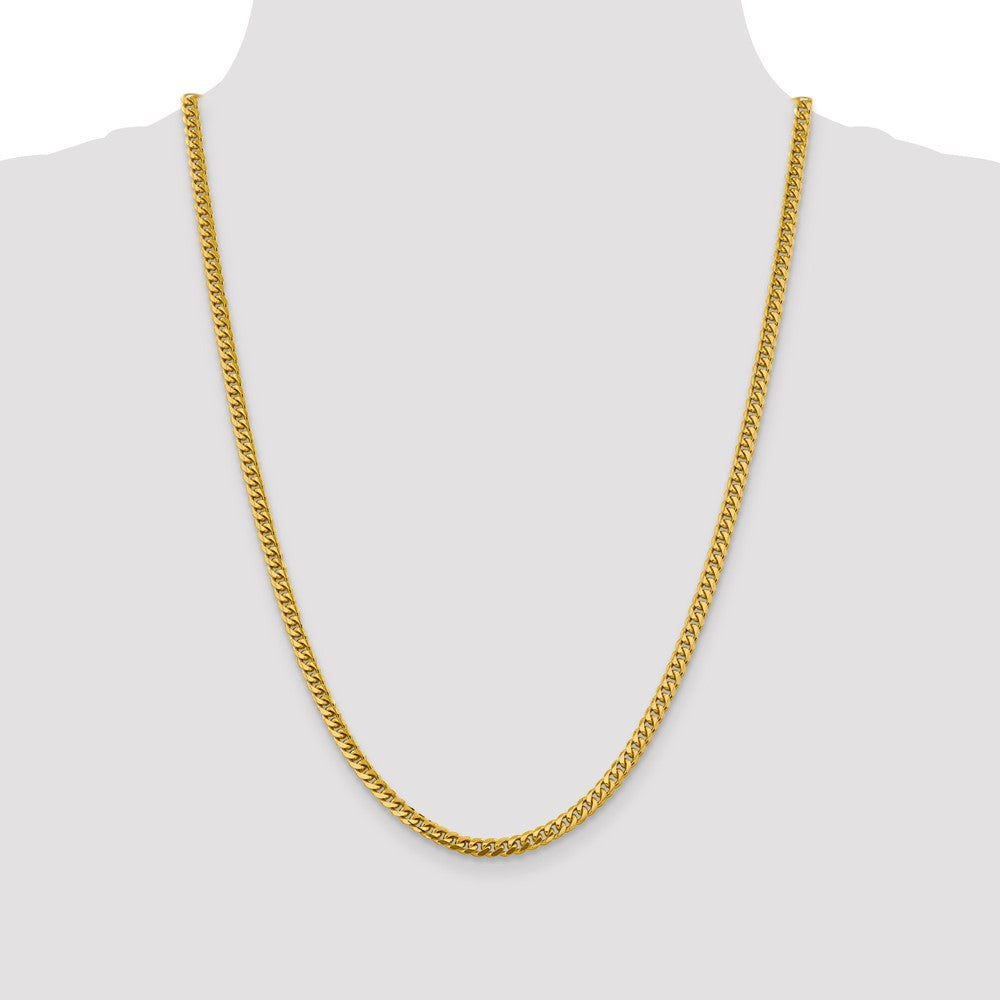 24 Inch 14K Yellow Gold 4.25mm Solid Miami Cuban Chain Necklace