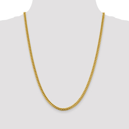 24 Inch 14K Yellow Gold 4.25mm Solid Miami Cuban Chain Necklace