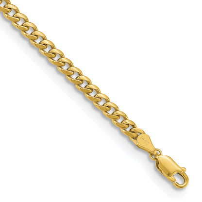 7 Inch 14K Yellow Gold 4.25mm Solid Miami Cuban Chain Bracelet