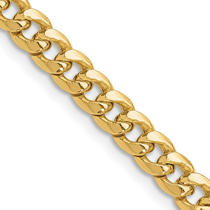 22 Inch 14K Yellow Gold 4.3mm Solid Miami Cuban Chain Necklace