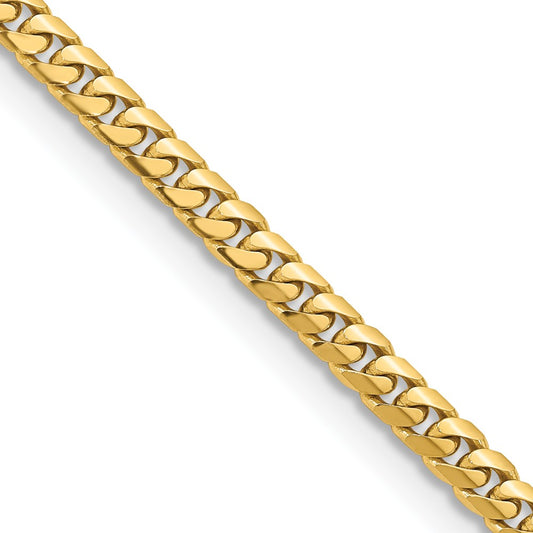 22 Inch 14K Yellow Gold 5mm Solid Miami Cuban Chain Necklace
