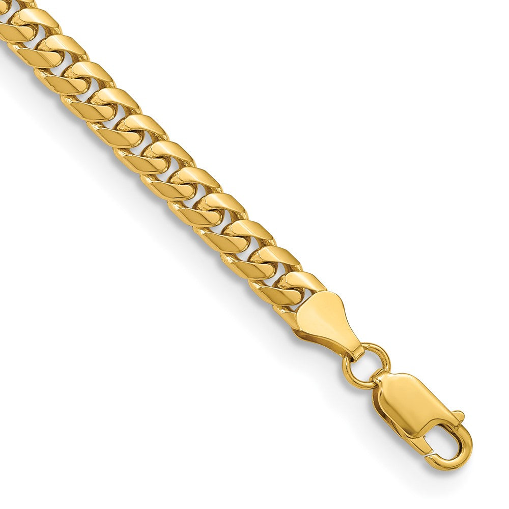 9 Inch 14K Yellow Gold 5.5mm Solid Miami Cuban Chain Bracelet