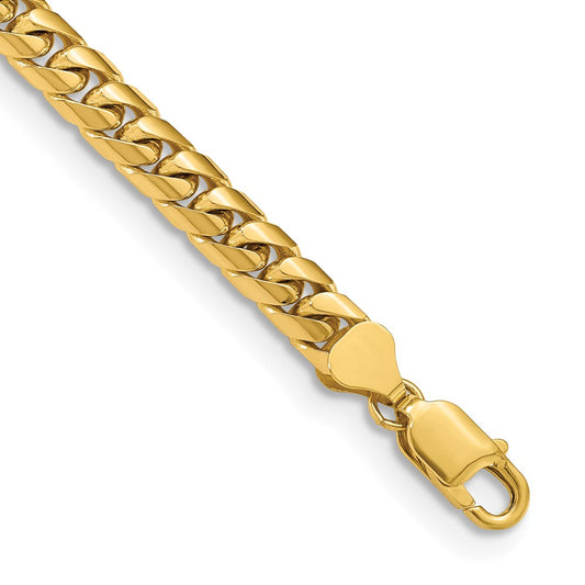 8.5 Inch 14K Yellow Gold 6.75mm Solid Miami Cuban Chain Bracelet