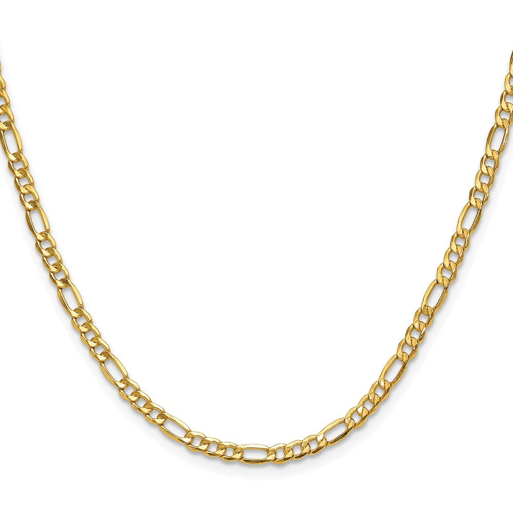 18 Inch 14K Yellow Gold 3.5mm Semi Solid Figaro Chain Necklace