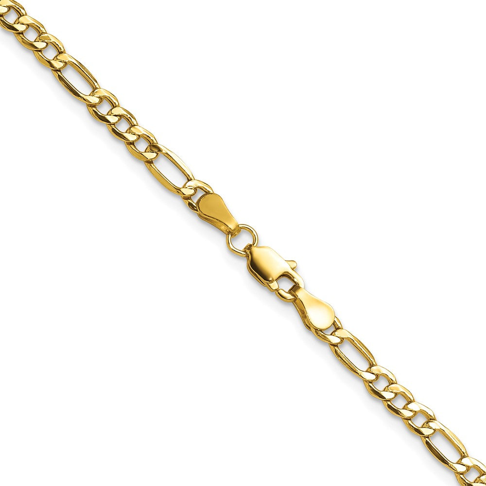 24 Inch 14K Yellow Gold 3.5mm Semi Solid Figaro Chain Necklace