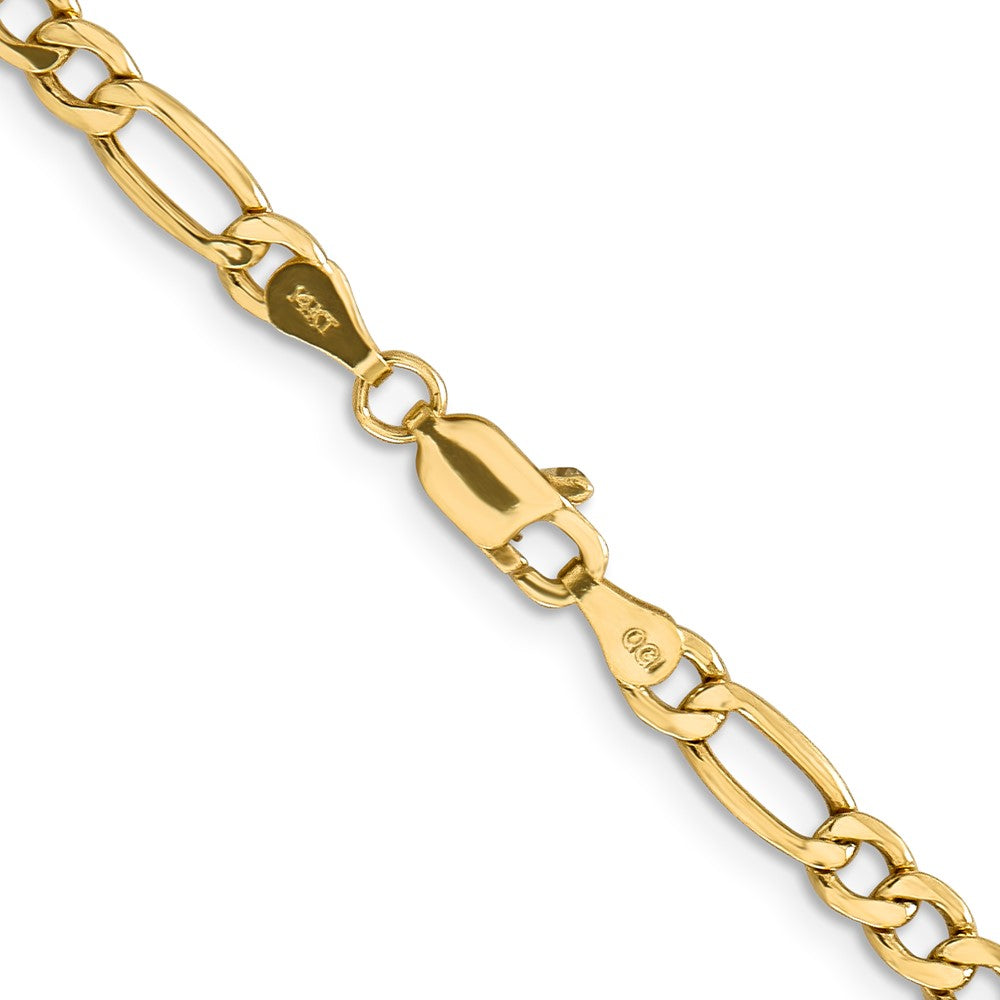 16 Inch 14K Yellow Gold 4.2mm Semi Solid Figaro Chain Necklace