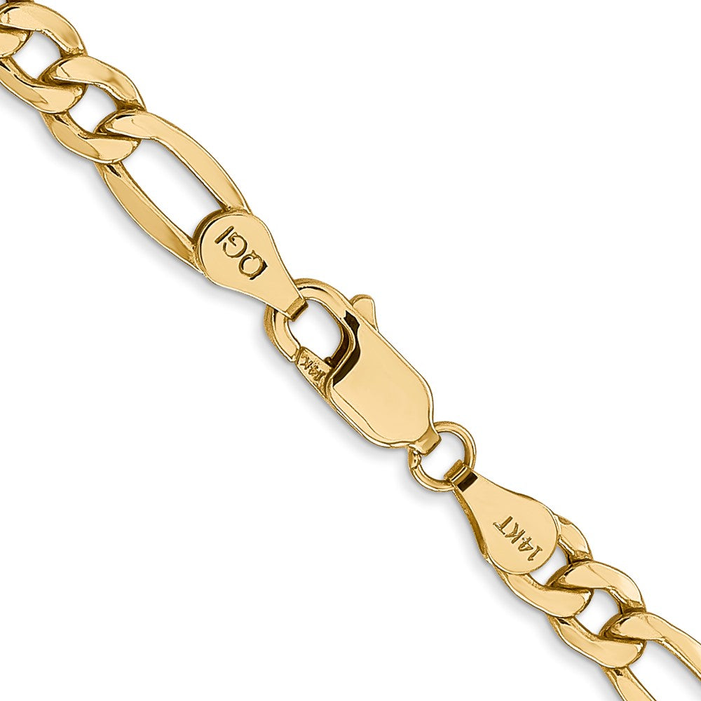 24 Inch 14K Yellow Gold 5.75mm Semi Solid Figaro Chain Necklace