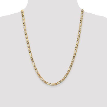 24 Inch 14K Yellow Gold 5.75mm Semi Solid Figaro Chain Necklace