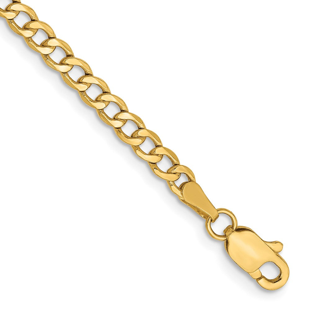 8 Inch 14K Yellow Gold 2.85mm Semi Solid Curb Chain Bracelet