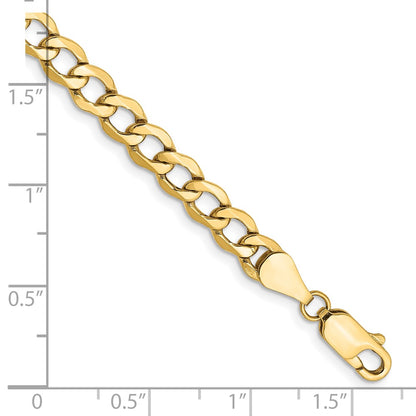 8 Inch 14K Yellow Gold 5.25mm Semi Solid Curb Chain Bracelet