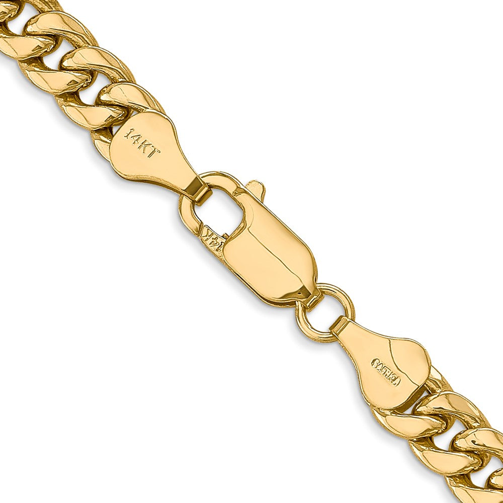 14K Yellow Gold 6mm Semi Solid Miami Cuban Chain Necklace