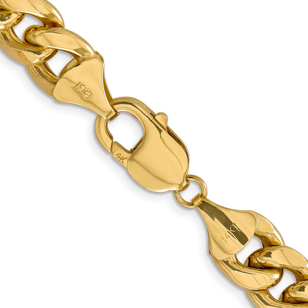 22 Inch 14K Yellow Gold 11mm Semi Solid Miami Cuban Chain Necklace