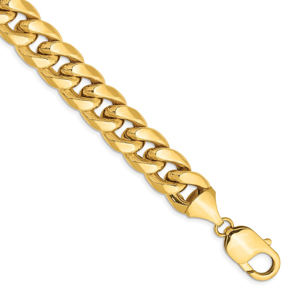 9 Inch 14K Yellow Gold 11mm Semi Solid Miami Cuban Chain Bracelet