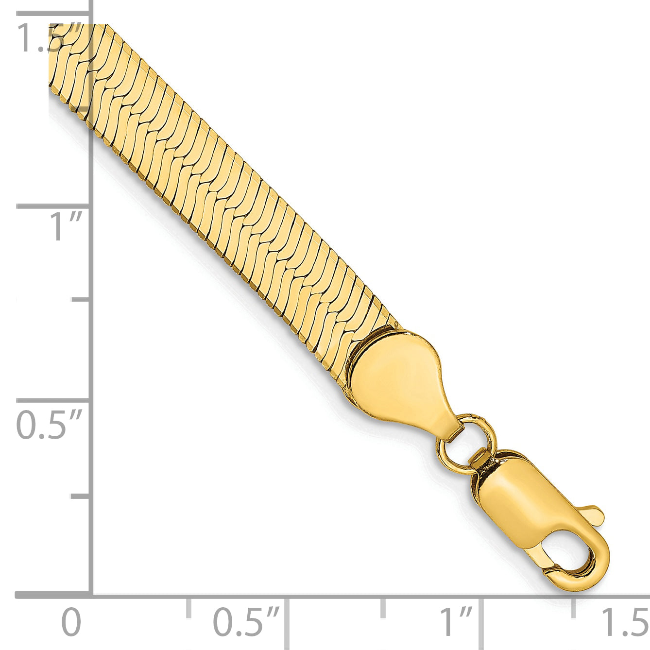 7 Inch 14K Yellow Gold 5.5mm Silky Herringbone Chain Bracelet