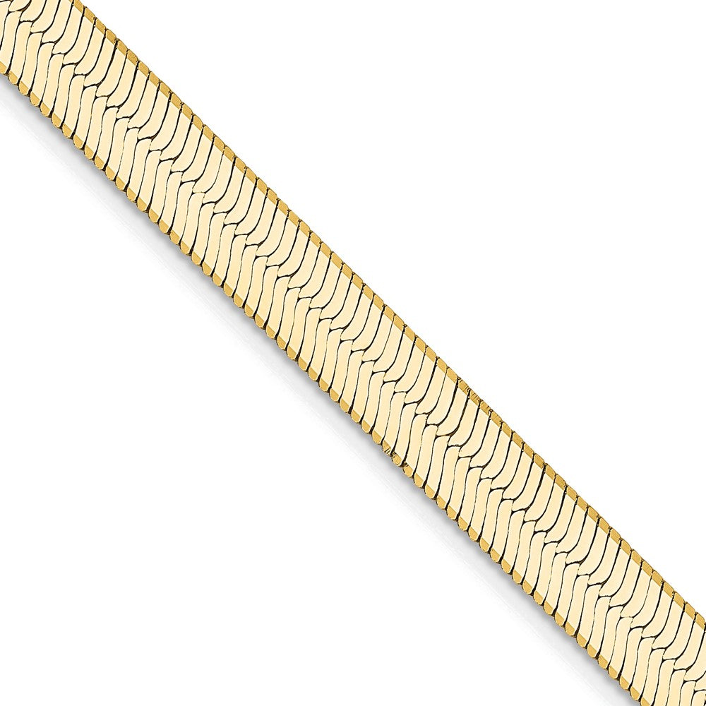 2 Inch 14K Yellow Gold 5.5mm Silky Herringbone Chain Necklace