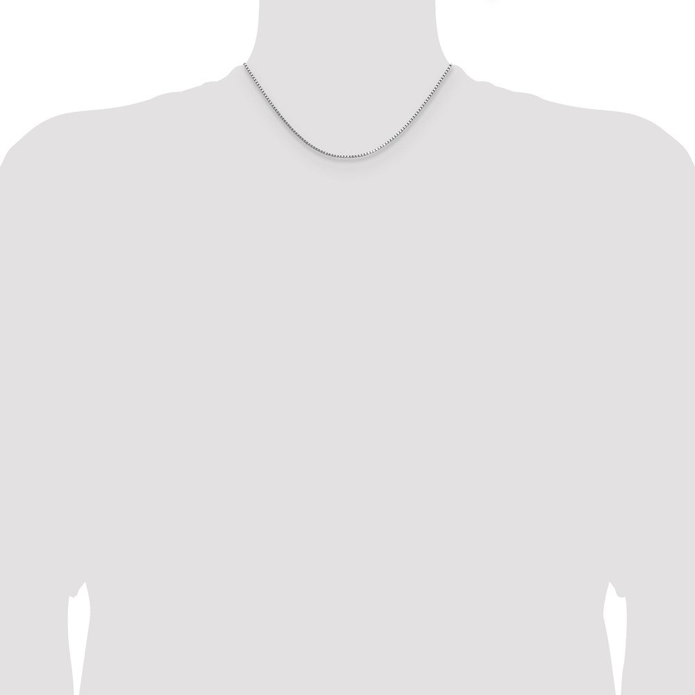 16 Inch 14K White Gold 1.10mm Box Chain Necklace