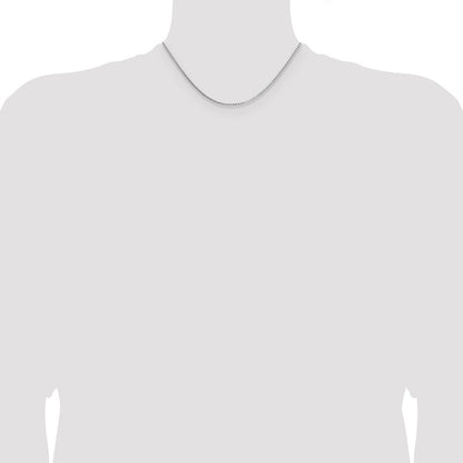 16 Inch 14K White Gold 1.10mm Box Chain Necklace