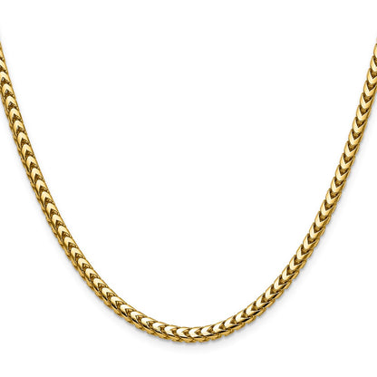18 Inch 14K Yellow Gold 3.7mm Franco Chain Necklace