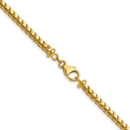 18 Inch 14K Yellow Gold 3.7mm Franco Chain Necklace