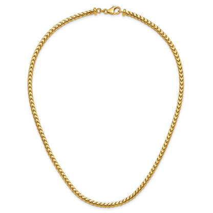 18 Inch 14K Yellow Gold 3.7mm Franco Chain Necklace