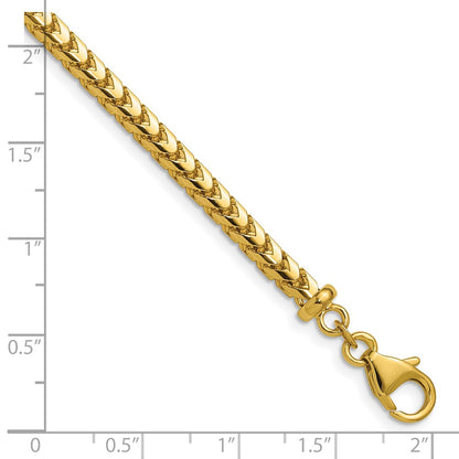 2 Inch 14K Yellow Gold 3.7mm Franco Chain Necklace
