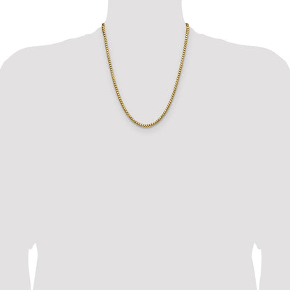 22 Inch 14K Yellow Gold 3.7mm Franco Chain Necklace