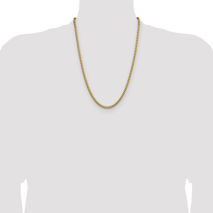 24 Inch 14K Yellow Gold 3.7mm Franco Chain Necklace