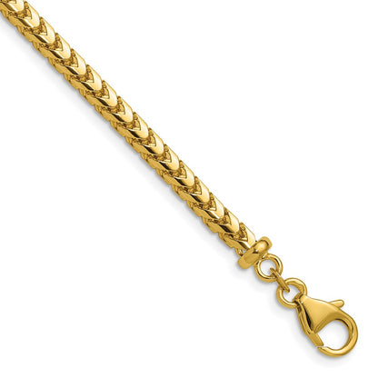 22 Inch 14K Yellow Gold 3.7mm Franco Chain Necklace