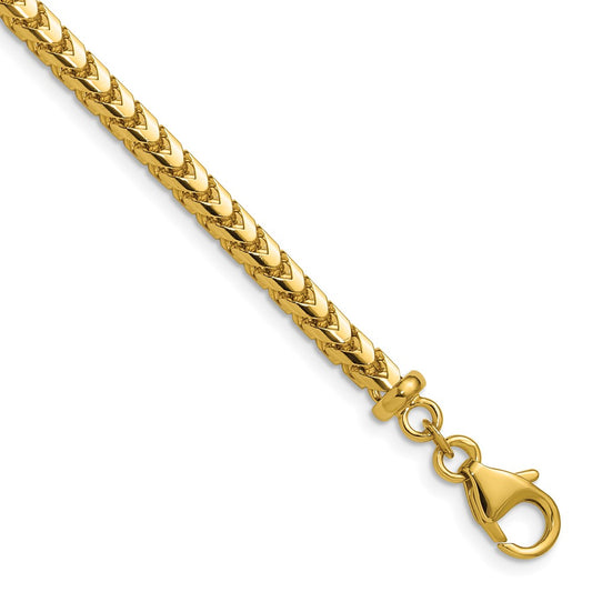 24 Inch 14K Yellow Gold 3.7mm Franco Chain Necklace