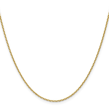 16 Inch 14K Yellow Gold 1.5mm D/C Square Cable Chain Necklace