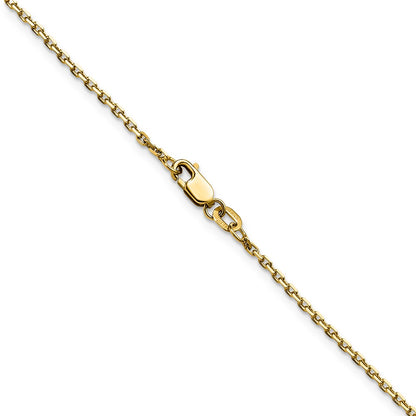 2 Inch 14K Yellow Gold 1.5mm D/C Square Cable Chain Necklace