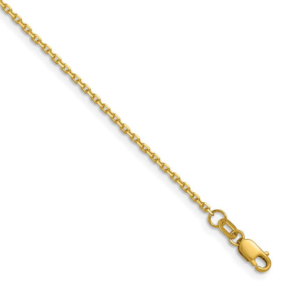 16 Inch 14K Yellow Gold 1.5mm D/C Square Cable Chain Necklace
