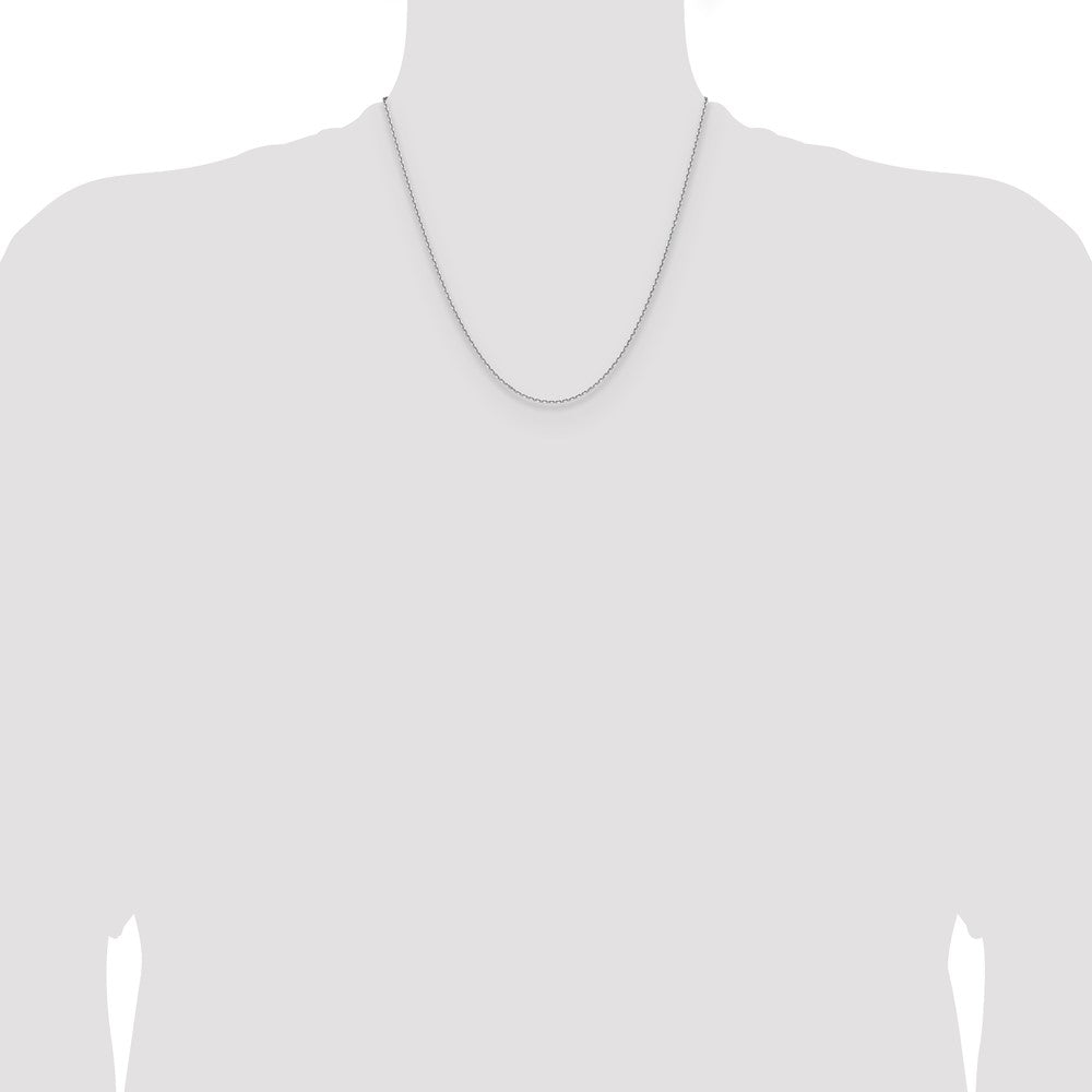 2 Inch 14K White Gold 1.5mm D/C Square Cable Chain Necklace