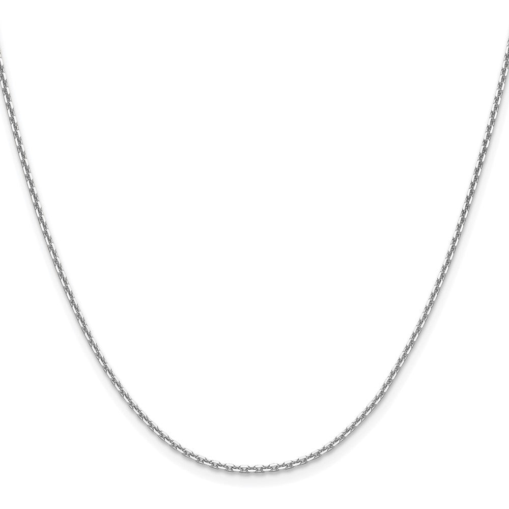 16 Inch 14K White Gold 1.65mm D/C Square Cable Chain Necklace