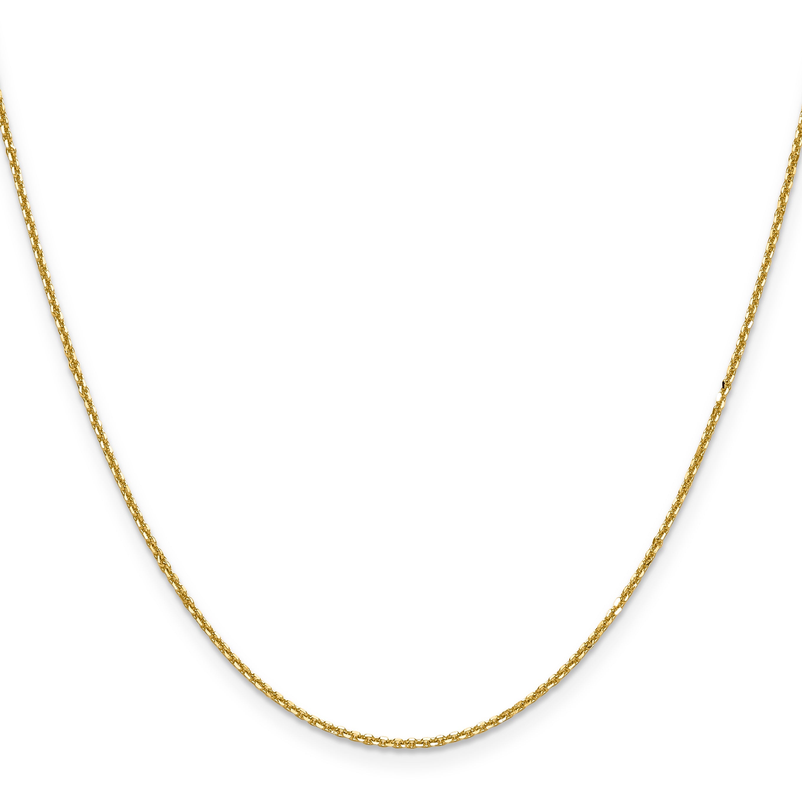 14K Yellow Gold 1.25mm D/C Round Cable Chain Necklace