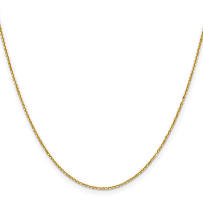 14K Yellow Gold 1.25mm D/C Round Cable Chain Necklace