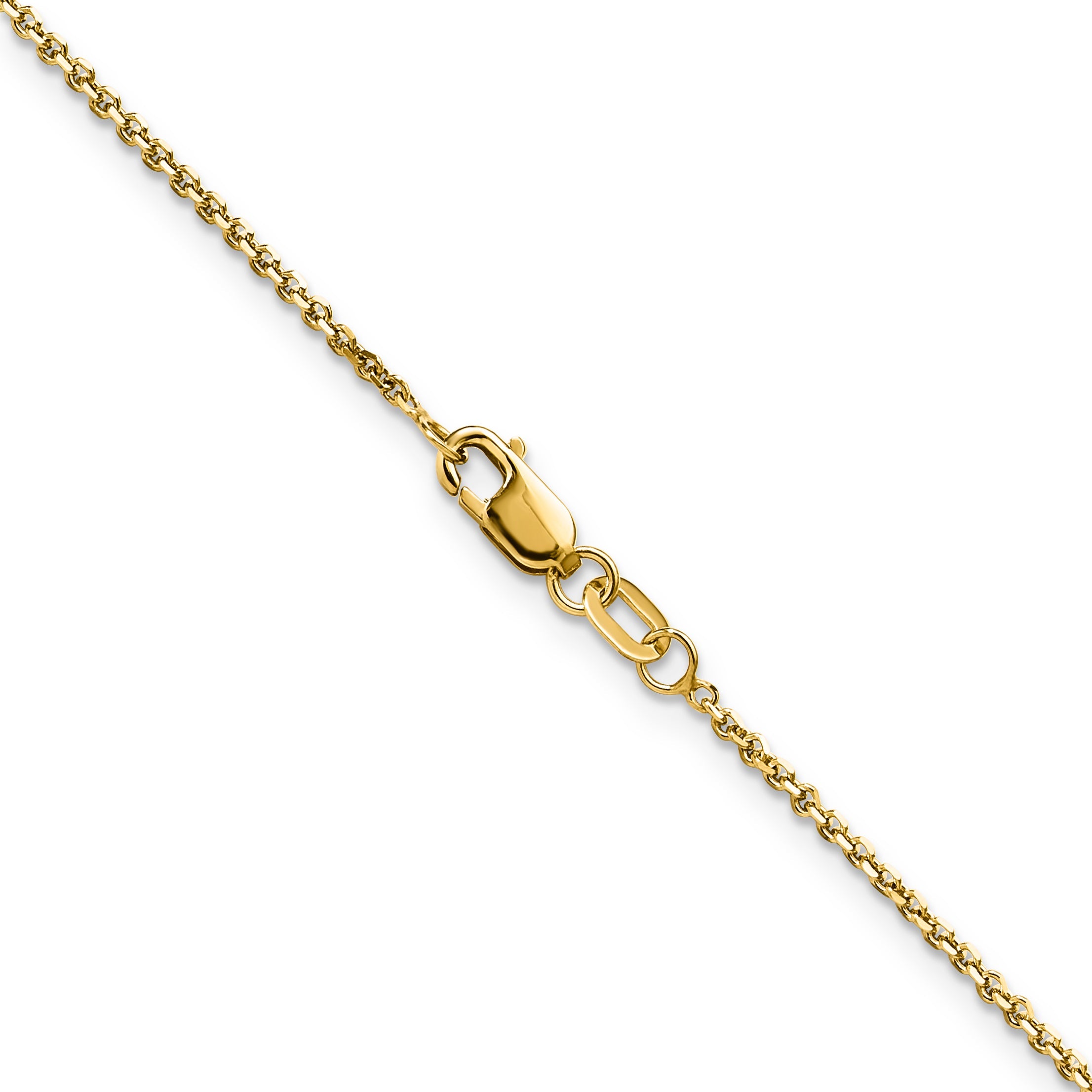14K Yellow Gold 1.25mm D/C Round Cable Chain Necklace