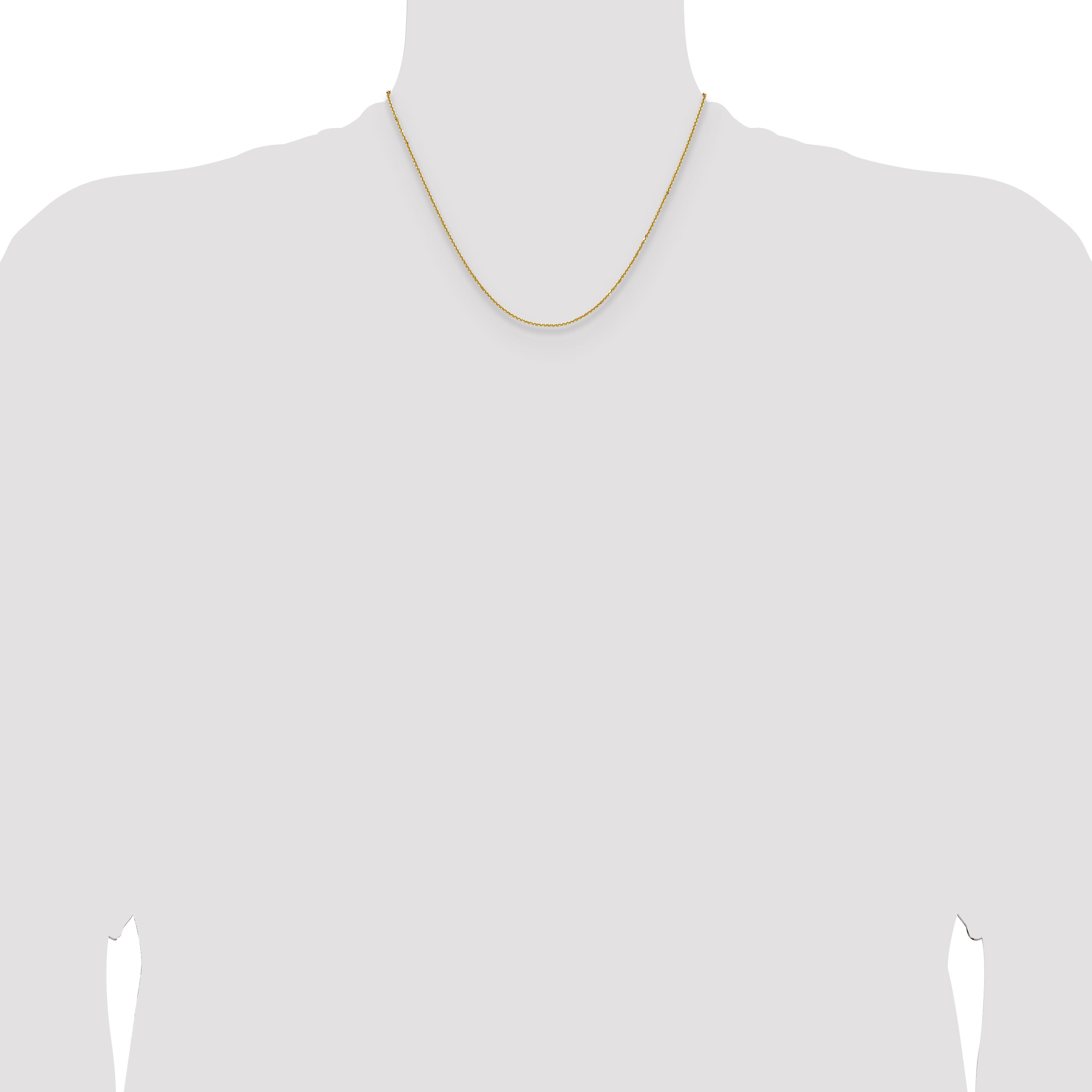 14K Yellow Gold 1.25mm D/C Round Cable Chain Necklace